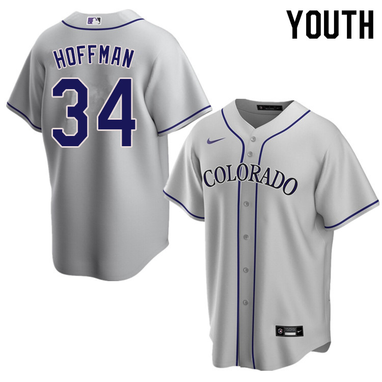 Nike Youth #34 Jeff Hoffman Colorado Rockies Baseball Jerseys Sale-Gray